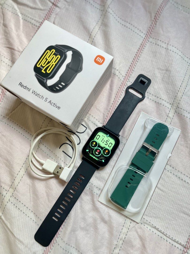 Redmi Watch 5 Active (Category: Wearables & Smart Watches) located in Basista. Submitted by yvee_bn (Listing ID 1460362483, Image 1). Description: Like New, barely use. With Free Strap Complete Set (with charging cable, box, & Manual) PM if interested ✨ Key Features * Display: 2-inch Square LCD (320x385 resolution, 250 ppi). * Health Tracking: 24/7 heart rate monitoring, blood oxygen (SpO2) measurement, stress tracking, and sleep analysis. * Fitn