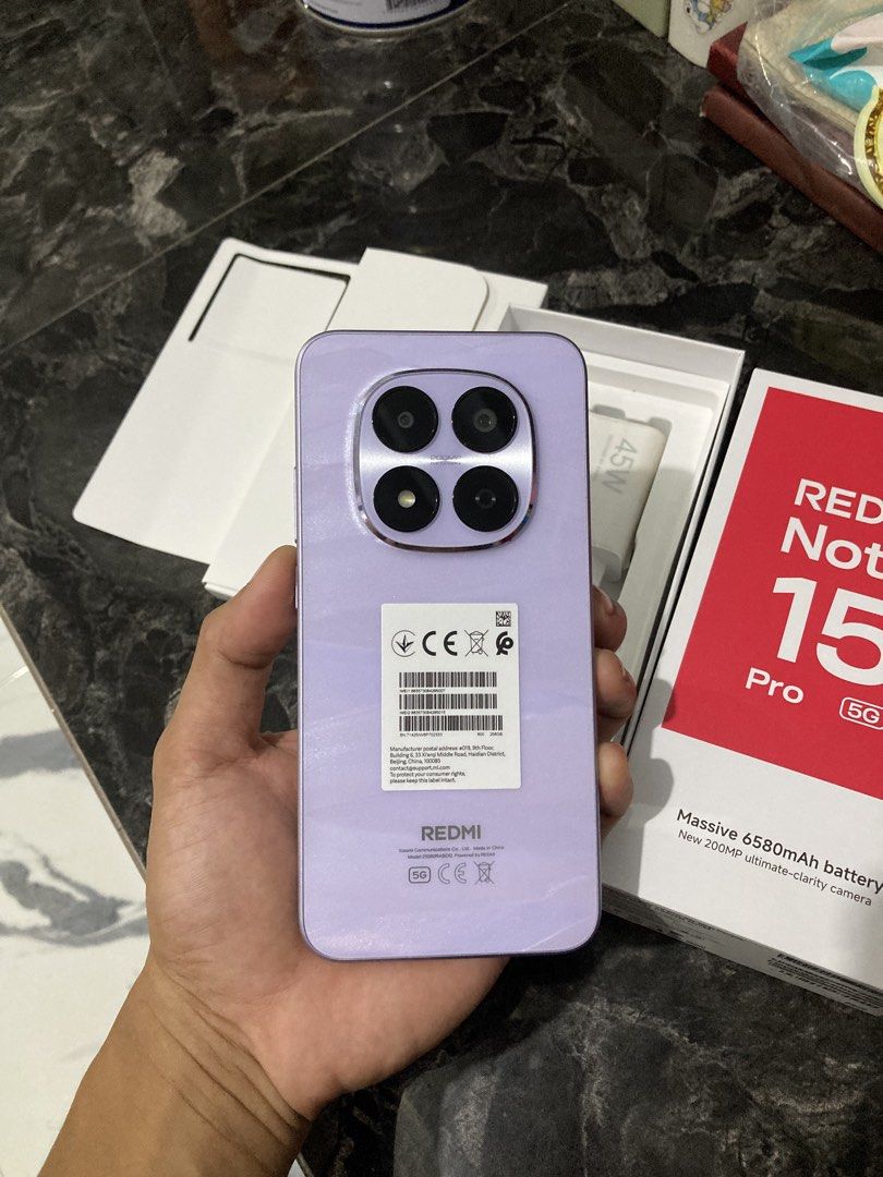 Remi Note 15 Pro 5g 12/256gb (Category: Xiaomi) located in Manila. Submitted by mobilelegendsmythic (Listing ID 1460400202, Image 1). Description: Brandnew inopen lng para itest Complete package Selling it for 13200.
