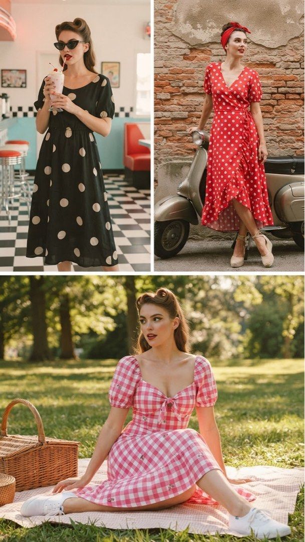 Retro Polka Dot dress (Category: Dresses) located in Cavite. Submitted by wishie_collects (Listing ID 1460396841, Image 1). Description: Retro Polka Dot Red Size Small 449 Polka Black with lining Brand :Joan Gee Size L- XL 299 Gingham pink and red Size Small 279 .