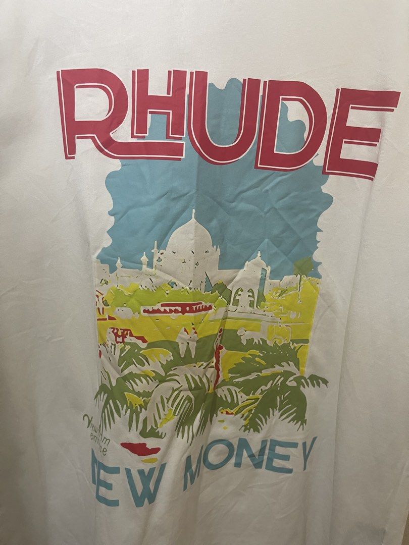 Rhude Tee (Category: Activewear) located in Tuguegarao City. Submitted by elyks11 (Listing ID 1460325777, Image 3). Description: RHUDE MAKE MONEY TEE SOLID NG PRINT NEED WASH .