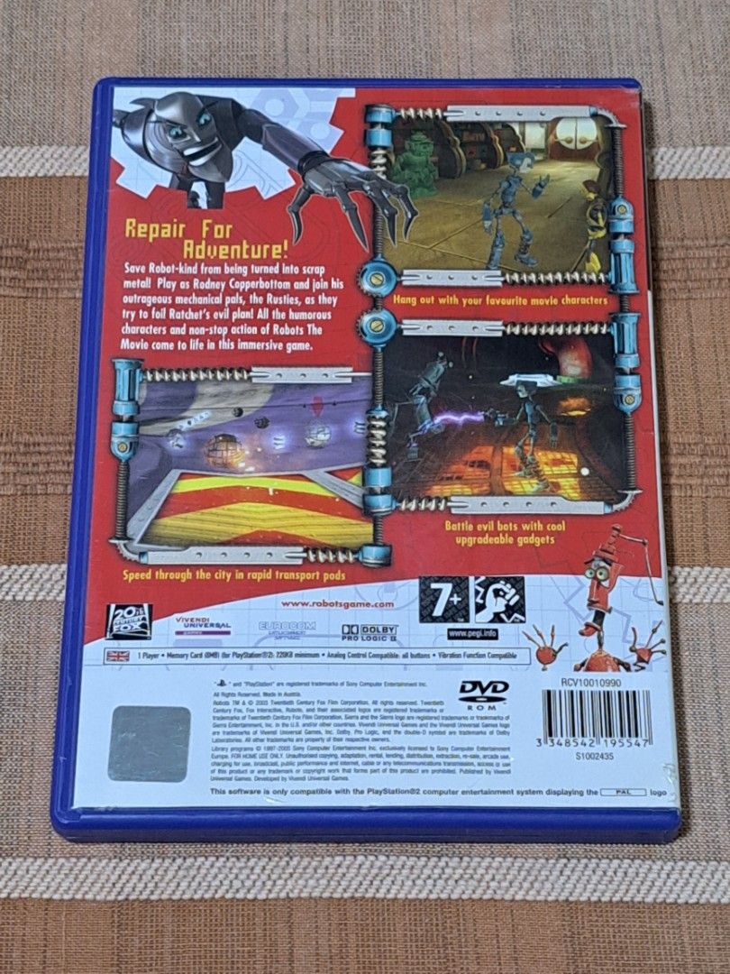 ROBOTS PS2 (Category: PlayStation) located in Kuala Lumpur. Submitted by bigbuygaming_88 (Listing ID 1460436313, Image 2). Description: Original PS2 Game Good used condition Sold as is PAL Region Chat if any question Boleh pos atau COD.