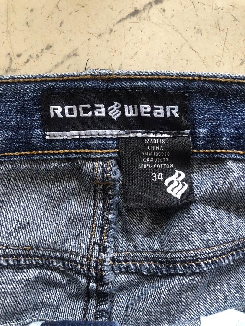 🏷️ROCAWEAR (Category: Jeans) located in Cagayan de Oro. Submitted by jericc1 (Listing ID 1460457216, Image 3). Description: 🏷️ROCAWEAR Mesurement: W-34 on tag (40 mesurement) L-42.5 T-15.5 H-10.7 (close 11) Price:999+sf.