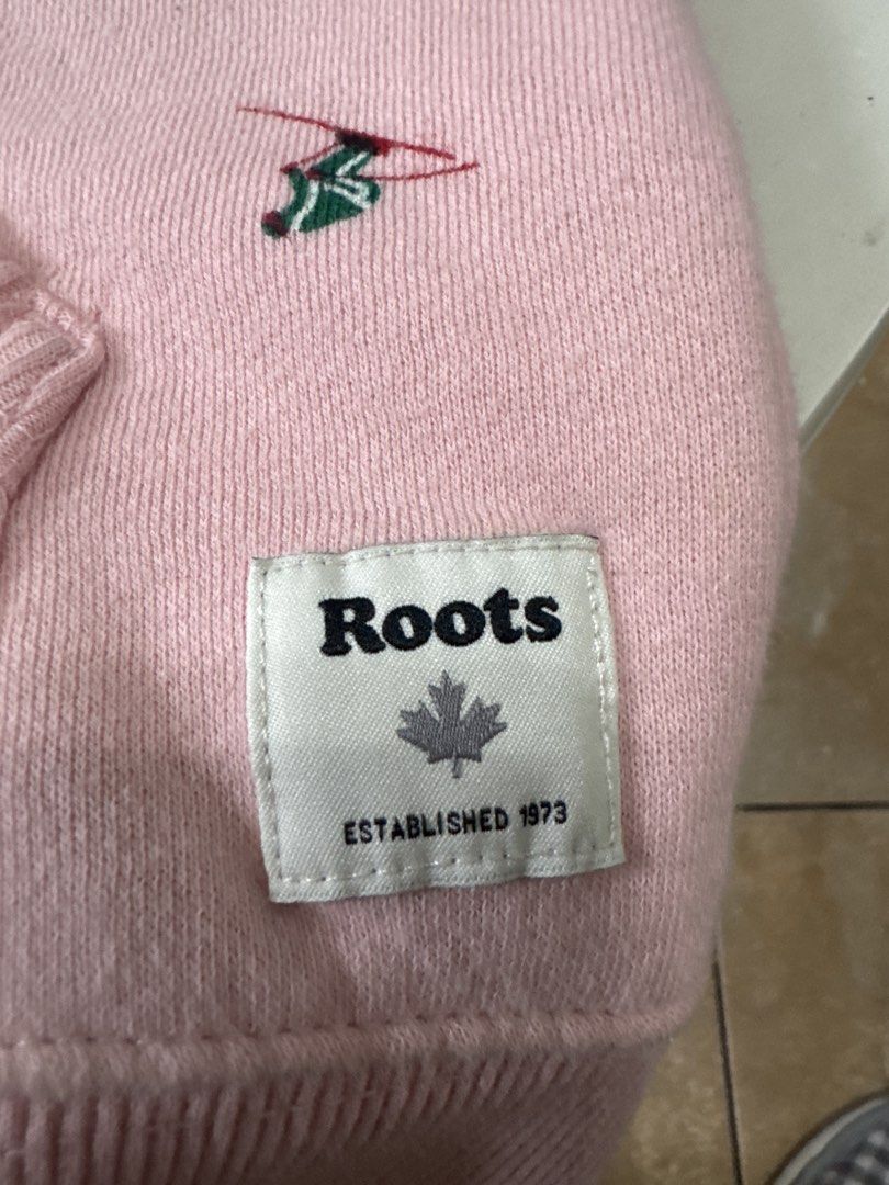Roots Pink Hoodie Size S (Category: Coats, Jackets and Outerwear) located in Manila. Submitted by _Fonso (Listing ID 1460438128, Image 3). Description: - Cute pink Roots hoodie - Fun all-over print - Zip-up style with front pocket - Size S - Great for casual wear RFS - decluttering.