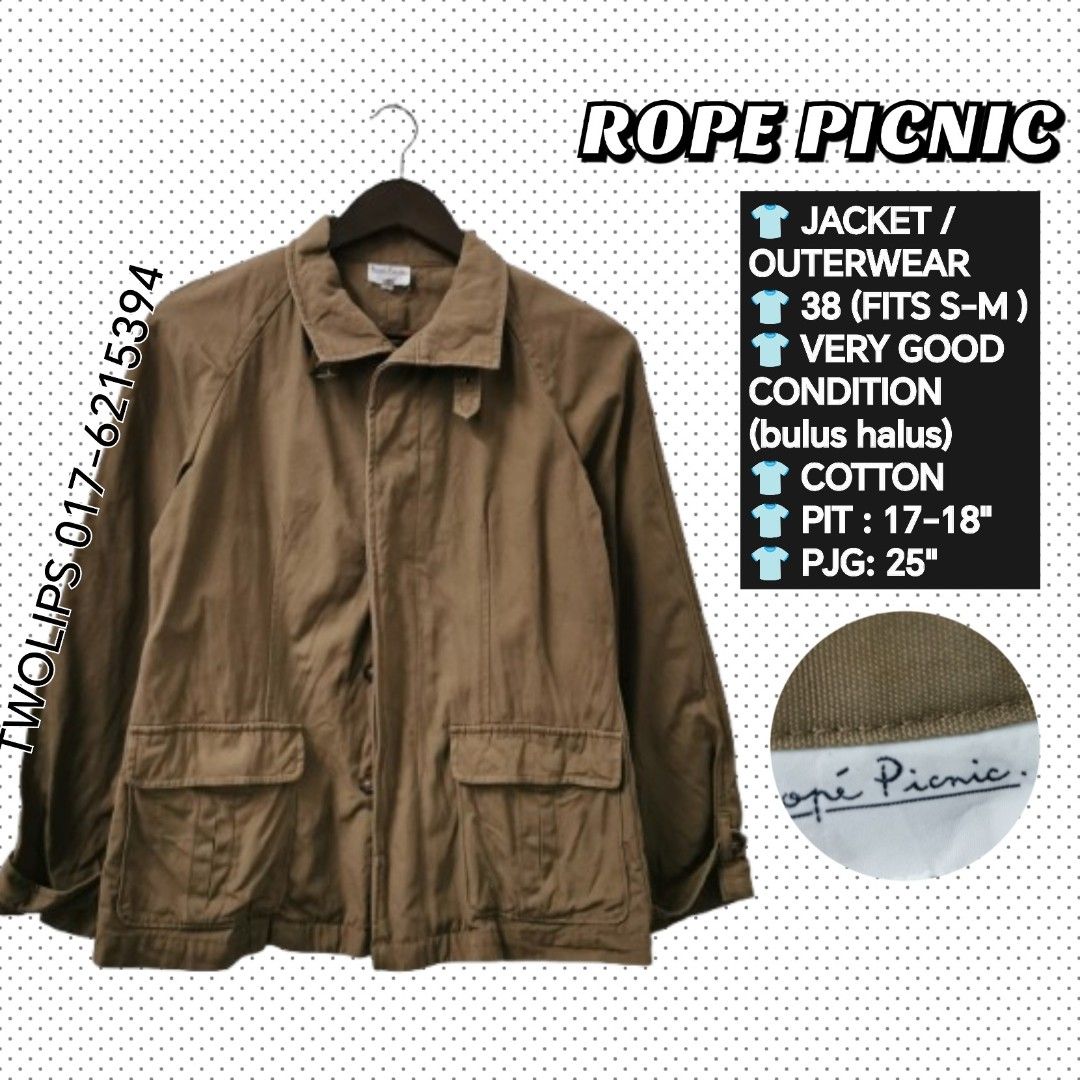 ROPE PICNIC BASIC JACKET (Category: Coats, Jackets and Outerwear) located in Sepang. Submitted by miss.twolips (Listing ID 1460320350, Image 1). Description: Price does not include shipping fees ❤️❤️❤️❤️❤️❤️❤️❤️ PLEASE BACA SEBELUM BELI: ❤️ ADA 5 OWNER BAJU DALAM NI. 2 admin ❤️ BAJU DARI PELBAGAI SOURCES (ada new item/ warehouse sale/ customade/preloved / baju yang tak berkenan beli kat seller lain pun akan diletgo semula di sini, etc) ❤️ TAK SES