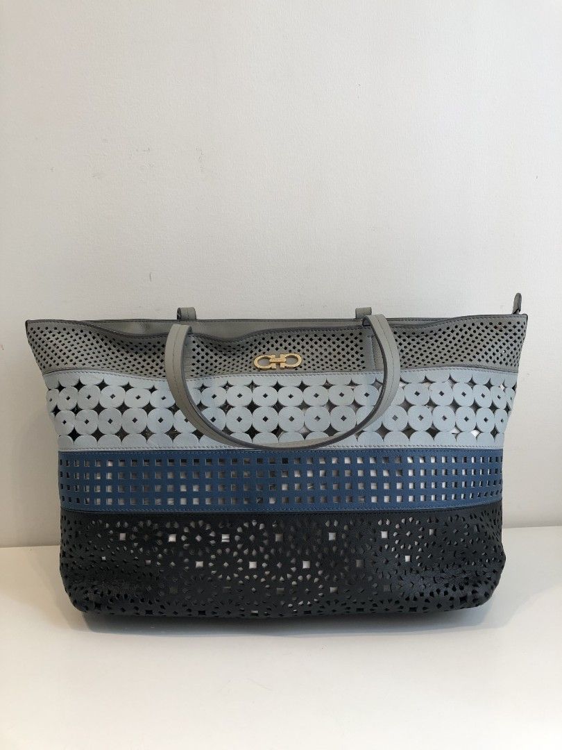 Salvatore Ferragamo Perforated Tote Bag (Category: Luxury Bags & Wallets) located in Makati City. Submitted by gensfinds (Listing ID 1460358785, Image 1). Description: .