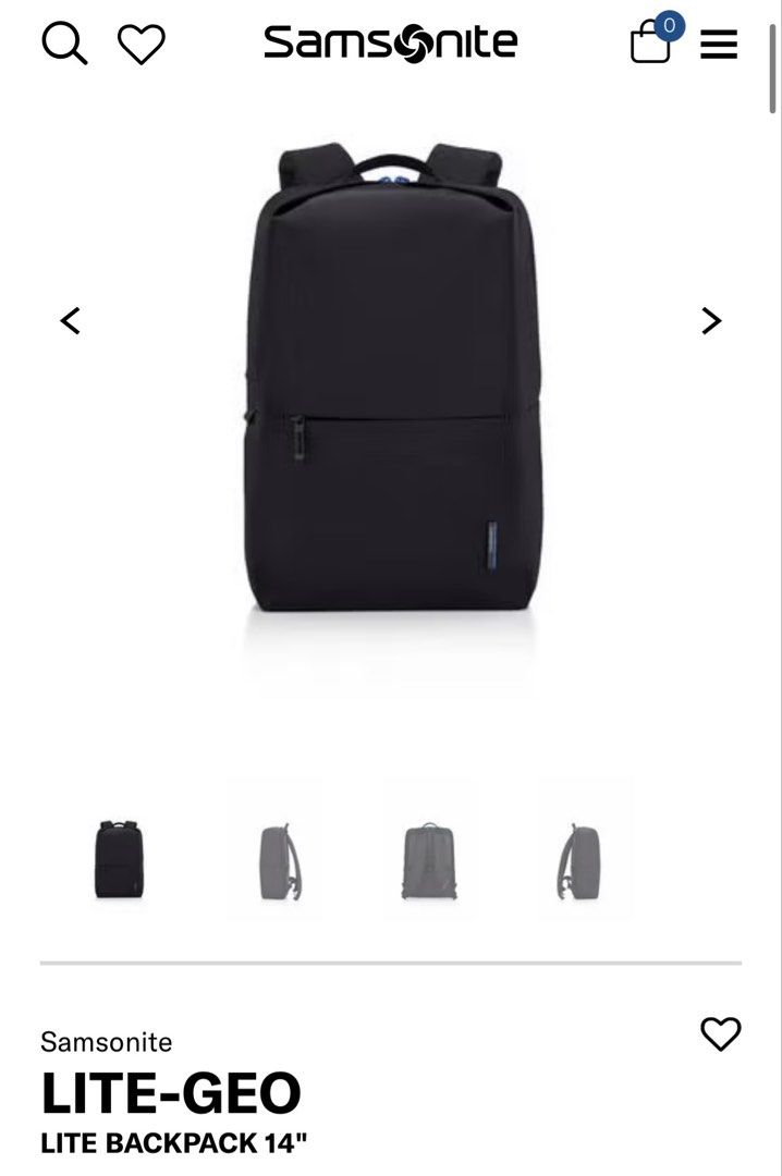 SAMSONITE LITE GEO Lite Backpack 14” Black (Category: Luxury Bags & Wallets) located in Manila. Submitted by lxi16 (Listing ID 1460477746, Image 1). Description: Brandnew with tags.
