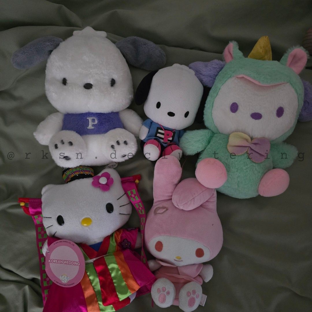 SANRIO BUNDLE (Category: Plushies & Soft Toys) located in Tanza. Submitted by rksn.decluttering (Listing ID 1460358960, Image 1). Description: No haggle please. Last price posted. Manage your expectations as this is preloved. See photos for condition. What you see what you get. scroll my profile to see individual photos of the product. Pochacco Hello Kitty My Melody PAYMENT FIRST|PAYO MOP: Gcash, Seabank, Unionbank only MOD: J&T, Gogoexpress or S