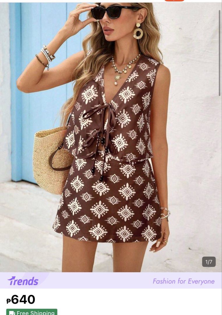 Shein vintage style print (Category: Sets or Coordinates) located in Bayombong. Submitted by akmayo (Listing ID 1460308293, Image 1). Description: .