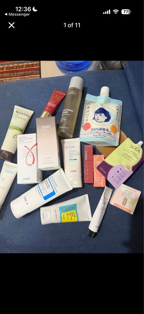 Skincare products/ Make up for Take All (Category: Face Care) located in Cebu City. Submitted by mayanng_12 (Listing ID 1460361205, Image 1). Description: Bnew and used once items Halos full pa po lahat. Take all for 3500 Estimated total value: 9k++.