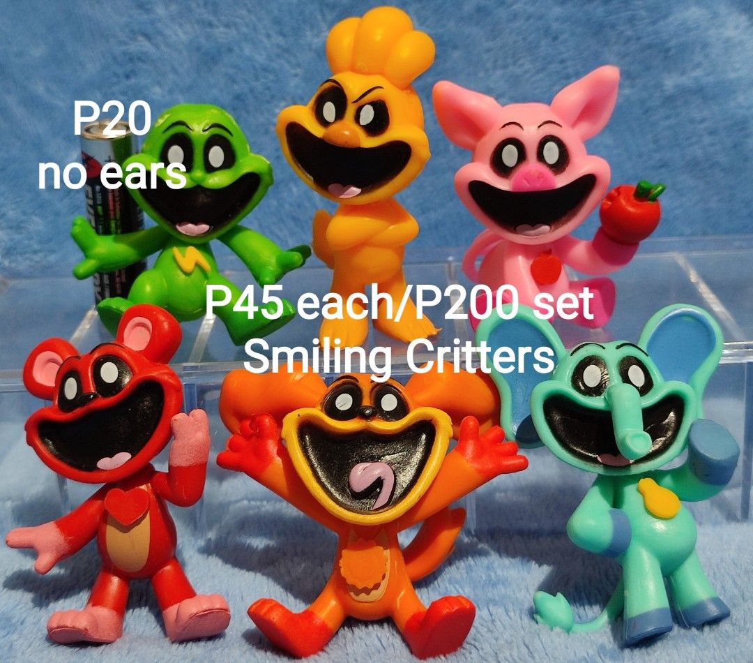 Smiling Critters Figurines - P45 each / P200 set (Category: Other Home Decor) located in Baguio. Submitted by abigailmyra (Listing ID 1460332385, Image 1). Description: - Smiling Critters figurines available! - Individual price: P45 each - Full set price: P200 - green critter (no ears): P20 - Ideal for collectors and as fun decorations loc:Baguio-CAR.