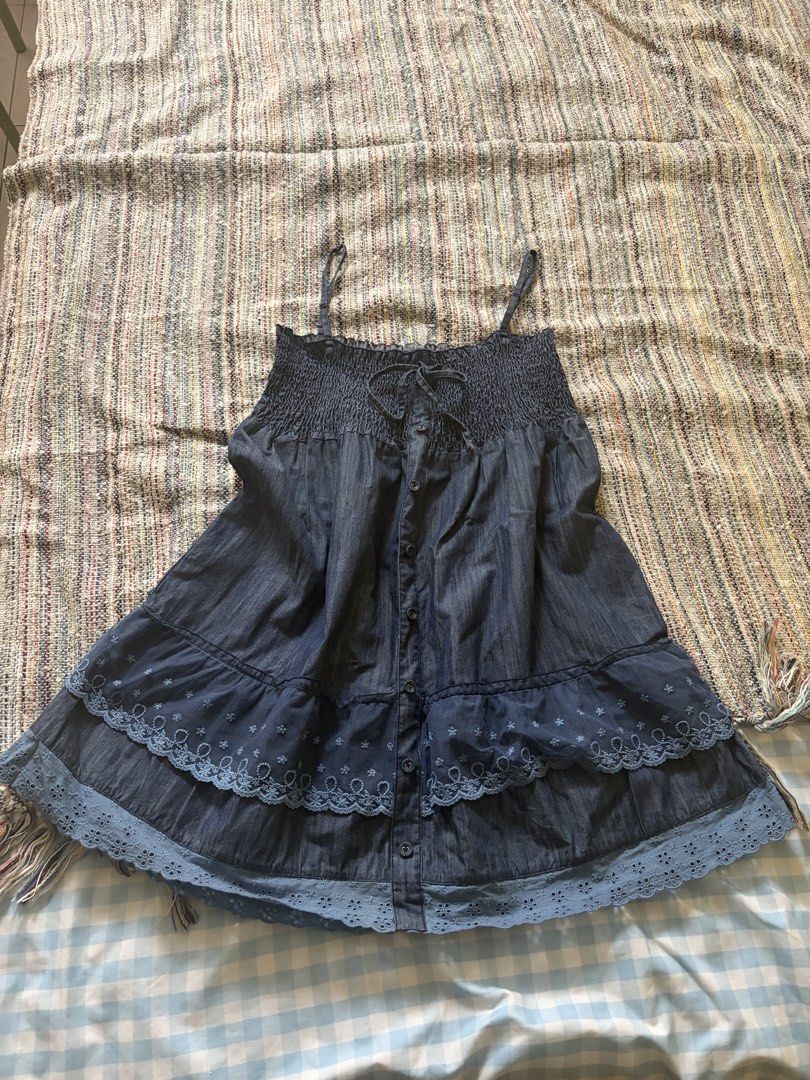 Soft denim dress size medium (Category: Dresses) located in Subic. Submitted by jjoyari (Listing ID 1460306519, Image 1). Description: Size M Sinukat lang No flaw! .