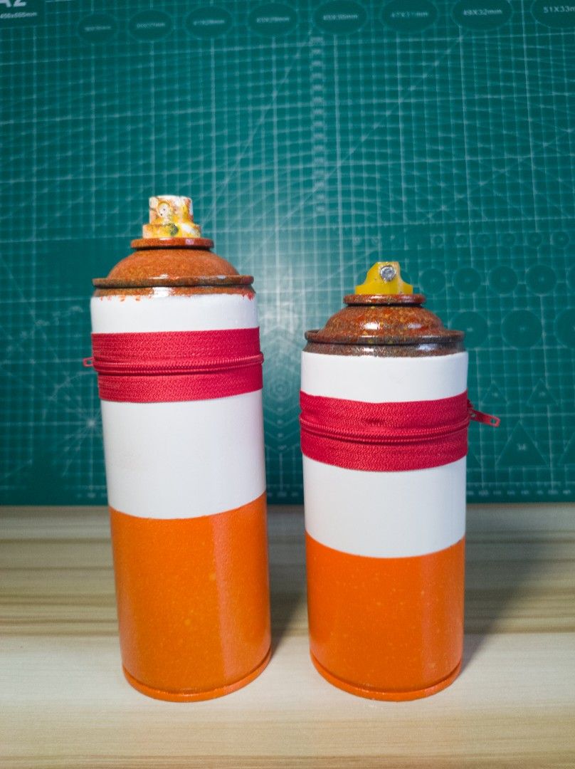 Spray Can Pencil Case (Category: Handmade Craft) located in Cavite. Submitted by sublimeee (Listing ID 1460317410, Image 1). Description: PHP 400 IF TAKE ALL *250 pesos for the bigger one, and 200 pesos for the short one Cigarette Pencil Case from Spray Can 📍Open for meet up around: Cavite City 📦MoD: J&T/Lalamove (SF at buyer's expense) MoP: Gcash/Cash DM for more inquiries📩.