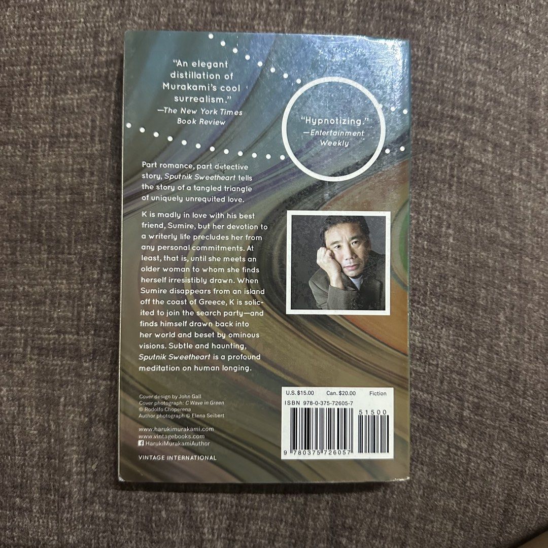 Sputnik Sweetheart by Haruki Murakami (Category: Storybooks) located in Makati City. Submitted by jinyoungss (Listing ID 1460375644, Image 2). Description: Sputnik Sweetheart by Haruki Murakami Authentic, preloved condition With plastic cover Clean pages.