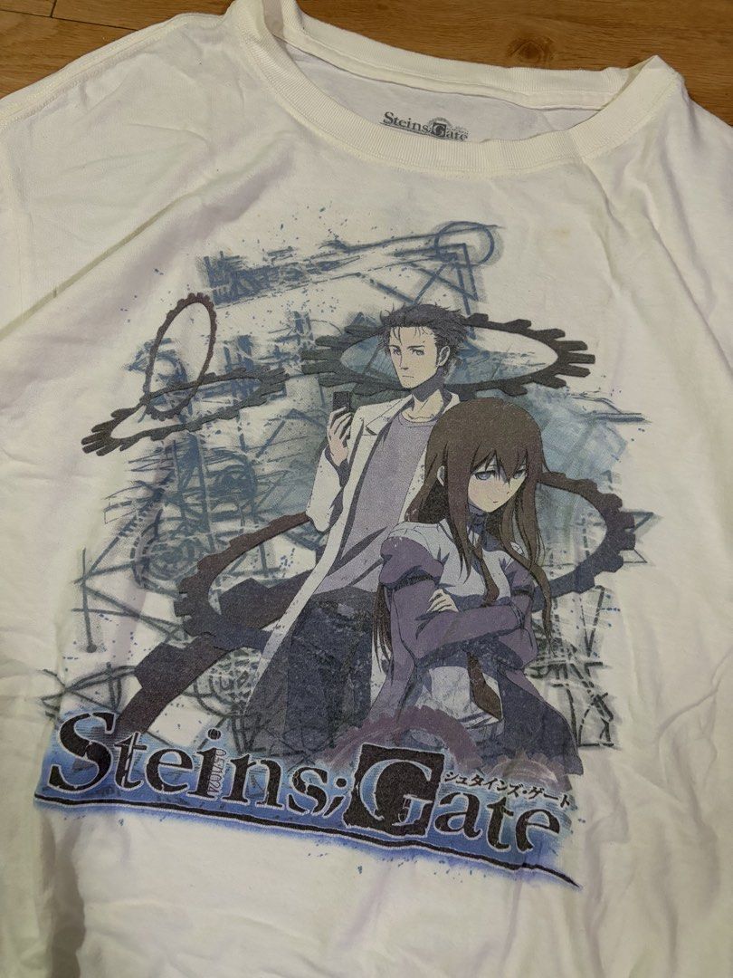 Steins gate anime promo shirt (Category: Tshirts & Polo Shirts ) located in Paranaque City. Submitted by uw4kk (Listing ID 1460500857, Image 2). Description: Measurements and flaws are shown in the photo.
