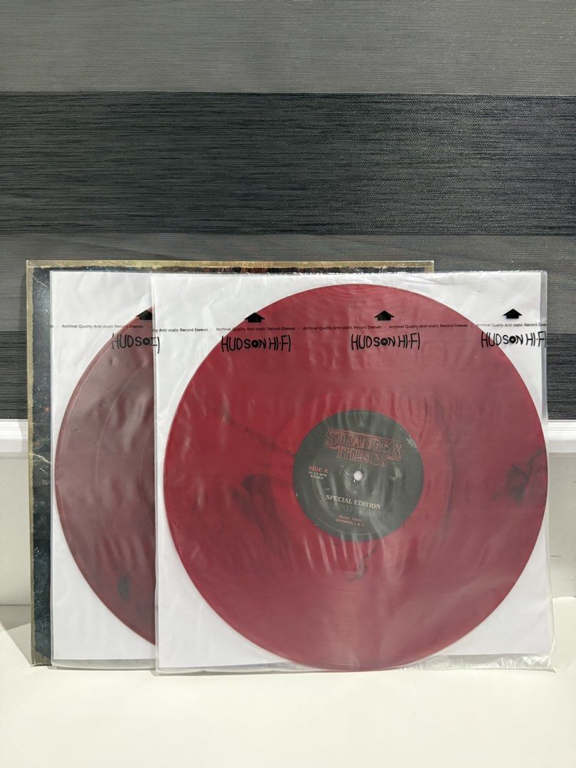 Stranger Things Soundtrack 1-3 Vinyls (Category: Vinyls) located in Manila. Submitted by ches.cakes (Listing ID 1460435694, Image 3). Description: ☆〜stranger things soundtrack vinyls s1-2 walmart exclusive, 8.5/10 condition complete inclusion ₱1300 s3 urban outfitters exclusive, 7/10 condition has issues inside gatefold (see photo for reference) unsealed, used 1-2x - sold 🤍 take both for ₱2200 📍muntinlupa city 📦 lalamove/grab 💰gcash, maya, ba