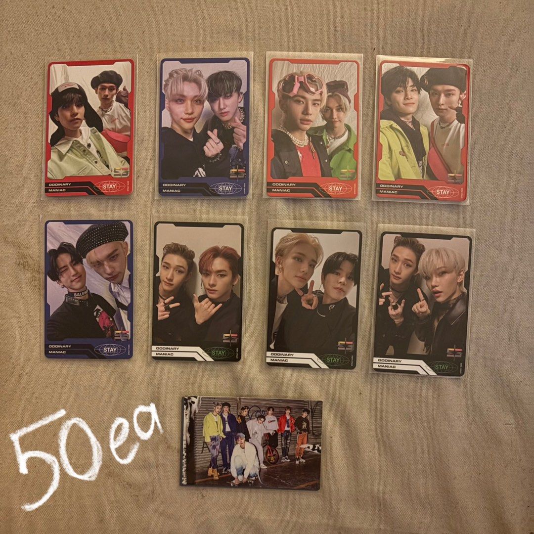 Stray Kids Photocards - Oddinary Maniac Era (Category: K-Wave Merchandise) located in Quezon City. Submitted by ellaaashi_ (Listing ID 1460420117, Image 2). Description: wts || lfb stray kids album pob pcs - good condi - ₱35 ea || ₱100 per member set - ₱50 ea unit pcs - ₱1100 take all (33 pcs) prices still negotiable loc: qc || españa MOP: gcash || maya MOD: lalamove || ggx || meet up (sm north or around españa) dm/comment for questions !.