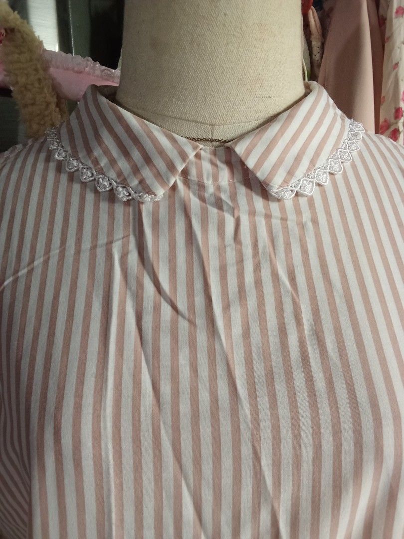 Stripes babydoll top (Category: Blouses) located in Meycauayan. Submitted by midori021 (Listing ID 1460465493, Image 3). Description: XL on tag but check pictures best fits medium to large.