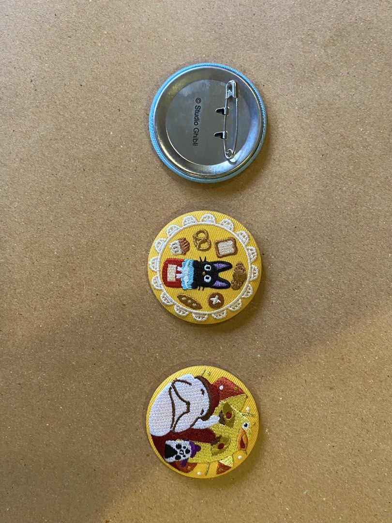 Studio Ghibli Embroidered Pins (Category: Character Goods) located in Quezon City. Submitted by hairpapergod (Listing ID 1460407763, Image 2). Description: - Officially made by Studio Ghibli! Sourced from Japan - Choose from 3 adorable designs: - Haru from Spirited Away (PHP 650) - Spirits from Spirited Away (PHP 650) - Jiji from Kiki's Delivery Service (PHP 650) - Perfect for personalizing bags, jackets, hats, and more! - Features secure and rel
