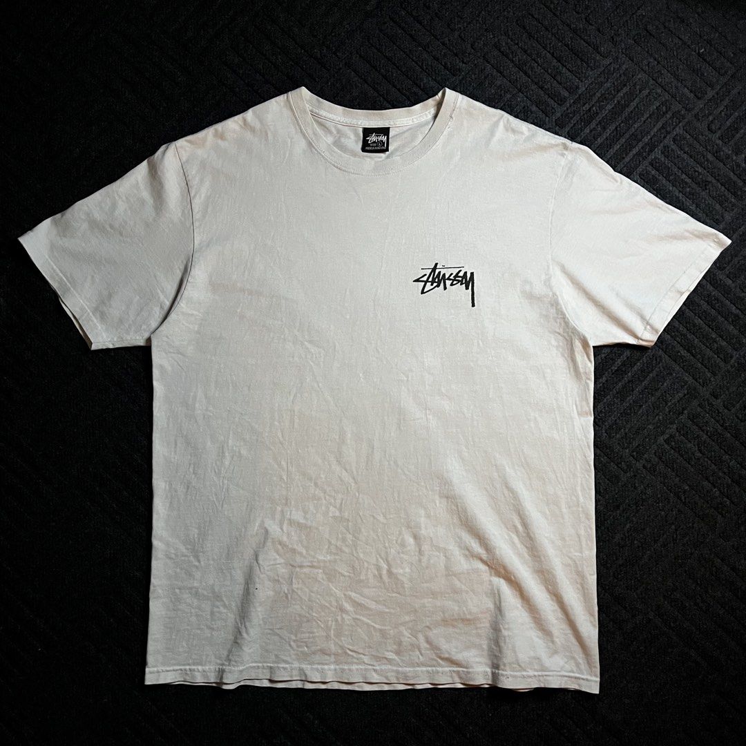 Stussy Increase Peace Flower (Category: Tshirts & Polo Shirts ) located in Davao. Submitted by archived.status (Listing ID 1460484578, Image 2). Description: COLOR MAY VARY DUE TO LIGHTING‼️ Condition: 9.5/10 Color rate: 9.5/10 Issue: last pic, and minimal stain as dirty white Size Large fit X-Large Width 22 Length 29.