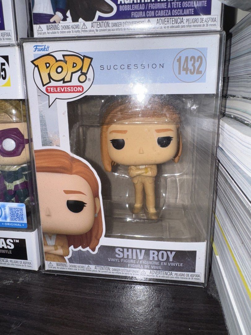 Succession Shiv Roy Funko Pop (Category: Figurines & Statues) located in Manila. Submitted by quintessesommerset (Listing ID 1460445324, Image 2). Description: - Funko Pop! Figure: Shiv Roy from the TV show Succession NOOB - Model Number: 1432 - Condition: Brand new, in original box - Box Condition: Good - Ideal for: Succession fans and Funko Pop! collectors.