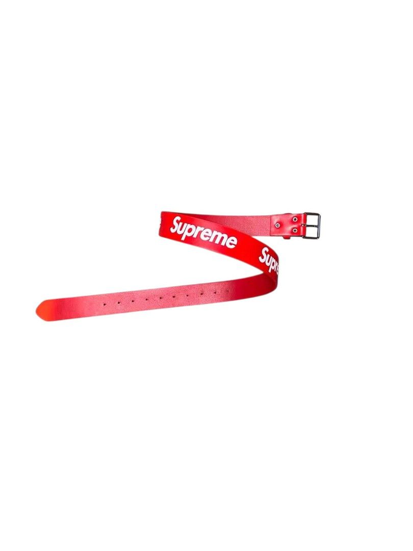 Supreme belts (Category: Activewear) located in San Marcelino. Submitted by ali_thriftzz (Listing ID 1460314969, Image 2). Description: SUPREME BELTS — PRE ORDER 🔥 Available colors: Black, Camo, Red, White Premium leather-style belt with Supreme logo 800 each.