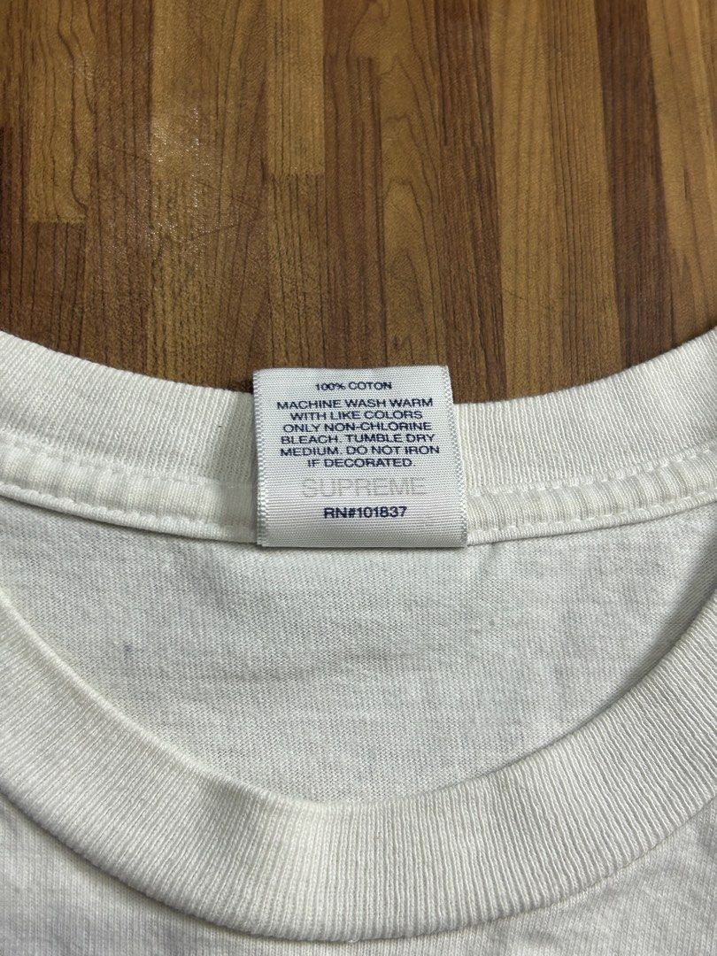 Supreme shirt (Category: Luxury Apparel) located in Cebu City. Submitted by thrift_grail (Listing ID 1460378041, Image 3). Description: Excellent condition Issue: super minimal hairline Size M on tag Dimes 21w 27l Cr 9/10 Need wash.