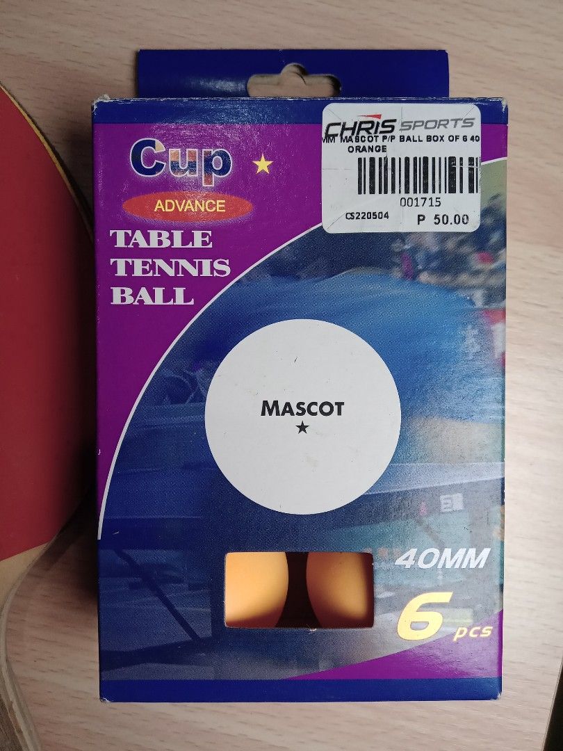 Table Tennis Paddle & Balls (Category: Other Sports Equipment and Supplies) located in San Fernando. Submitted by _luxielleph (Listing ID 1460493285, Image 3). Description: ✅️NEGOTIABLE - Set includes 6 orange Mascot 40mm table tennis balls. - Also includes 1 Giant Dragon Shooter 2 Star table tennis paddle. - Paddle features red on one side and black on the other. - Ideal for casual games and practice sessions. ***Used twice in school P.E. Paddle