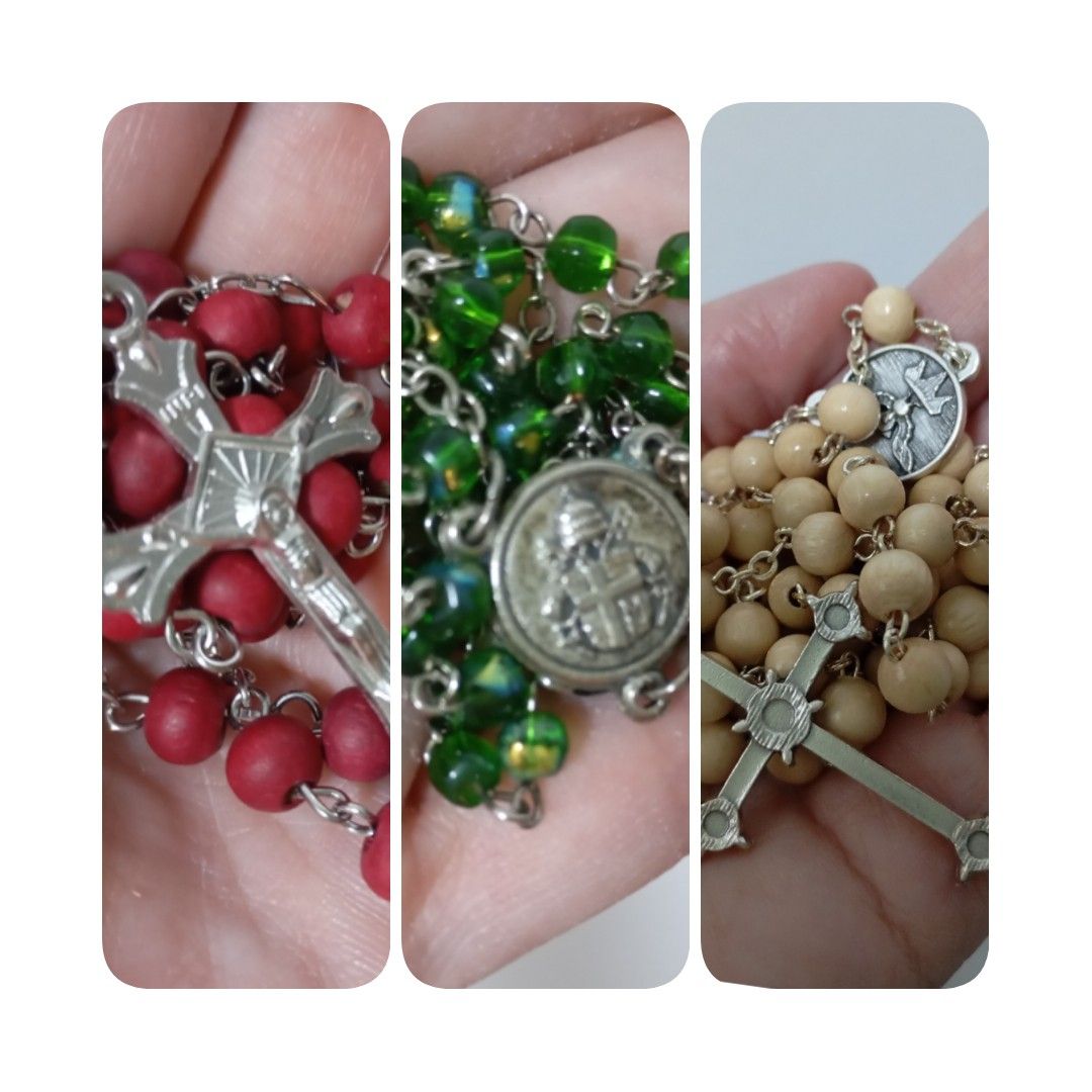 TAKE ALL: VATICAN, FATIMA & CENACLE ROSARIES - BLESSED (Category: Religious Items) located in Makati City. Submitted by fr_lll (Listing ID 1460402106, Image 1). Description: TAKE ALL: VATICAN, FATIMA & CENACLE ROSARIES - BLESSED VATICAN ROSARY (Blessed /Off white) - Brand new, Never used - Condition as seen in photos - Includes clear plastic case - Light coloured beads - Ideal for prayer or as a thoughtful gift FATIMA ROSARY (Blessed/Red) - Brand