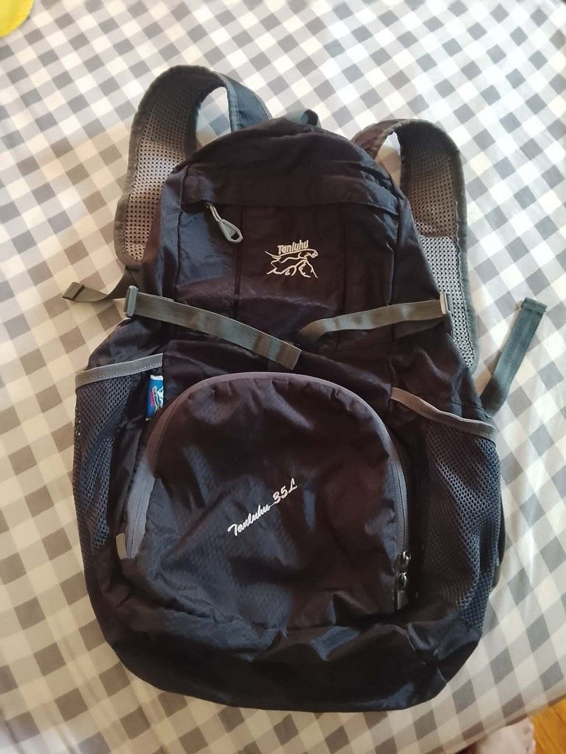 Tanluhu outdoor backpack (Category: Hiking & Camping) located in Cebu City. Submitted by shl.ra (Listing ID 1460478454, Image 1). Description: - Tanluhu 35L capacity - Ideal for hiking and other outdoor activities - Lightweight and foldable for easy packing - Features mesh side pockets for water bottles - Adjustable straps for a comfortable fit - can pass as new.