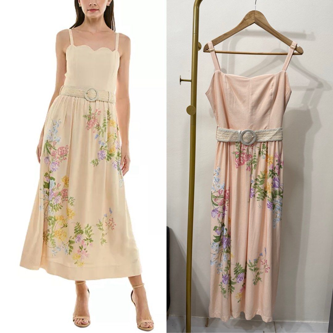 Taylor Floral print belted (Category: Dresses) located in Antipolo. Submitted by jackiestash2 (Listing ID 1460340823, Image 1). Description: Taylor Floral print belted Midi dress Length: 51.5 Waist: 30 Antipolo Gcash/Bdo Lala/J&T .