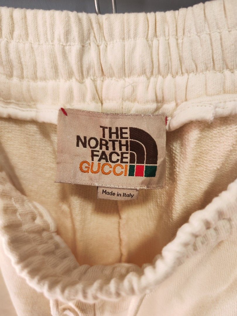 The North Face X Gucci Shorts (Category: Shorts) located in Bulacan. Submitted by emilj23 (Listing ID 1460428472, Image 3). Description: The North Face X Gucci Shorts Size L on tag L 22 W 30-36 Leg Hole 13.5 Condition 9/10 Color rate 9/10 Issue Multiple Stains.