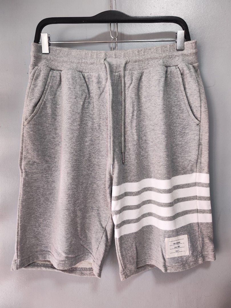 Thom Browne Cotton Shorts (Category: Shorts) located in Bulacan. Submitted by emilj23 (Listing ID 1460427877, Image 1). Description: Thom Browne Cotton Shorts Size 3 on tag L 22 W 32-36 Leg Hole 11 Condition 9.5/10 Color rate 9.5/10 Issue Cut Wash tag,Minimal Stain.