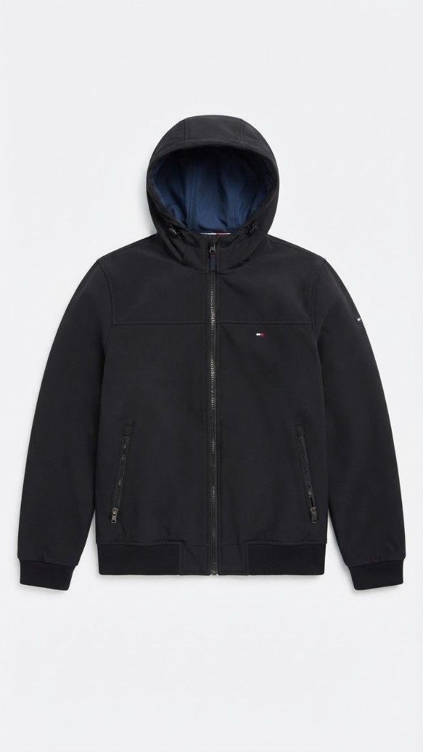 Tommy Hilfiger Black Hooded Bomber Jacket (Category: Coats, Jackets and Outerwear) located in Davao. Submitted by _jetnest25 (Listing ID 1460396770, Image 1). Description: - Classic black Tommy Hilfiger jacket - Features a hood and zip-up front - Two zip pockets for secure storage - Ribbed cuffs and hem for a comfortable fit - Small Tommy Hilfiger flag logo on the chest - Ideal for everyday casual wear.