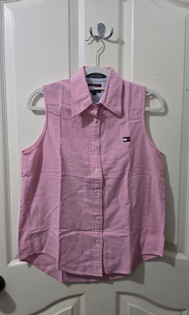 Tommy Hilfiger pink button down top (Category: Sleeveless) located in Dasmarinas. Submitted by 32mimimi (Listing ID 1460445950, Image 2). Description: .