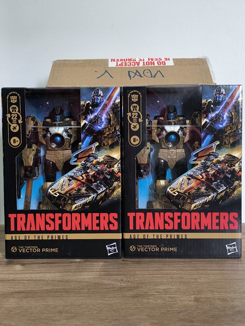 Transformers Age of the Primes Vector Prime Figures (Category: Figurines & Statues) located in Quezon City. Submitted by chiyosake_villanuevav (Listing ID 1460444408, Image 1). Description: - Authentic Transformers Age of the Primes Vector Prime figures (2 pieces) - Features the 13th Vector Prime - Recommended for ages 8 and up - Each figure has 22 transformation steps - Ideal for any serious Transformers collector.
