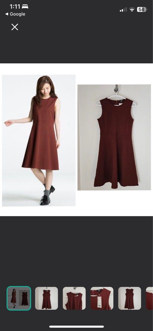 Uniqlo dress Large (Category: Dresses) located in Valenzuela. Submitted by declutterlangpo (Listing ID 1460493911, Image 1). Description: - Uniqlo sleeveless dress - Rich burgundy color - Classic A-line cut - Knee-length - Versatile for work or casual occasions - Convenient back zipper closure.