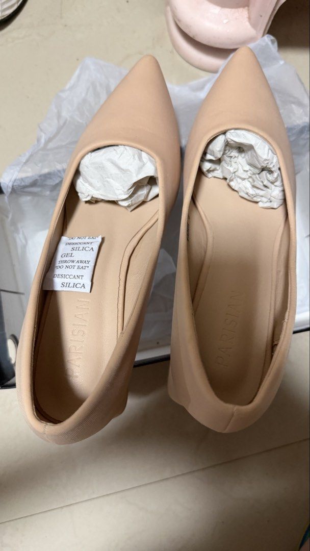 UNUSED! Pointed Toe Block Heels (Category: Heels) located in Valenzuela. Submitted by jam0816 (Listing ID 1460499865, Image 2). Description: Brand: Parisian - Comfortable block heel for longer wear - Perfect for work or casual outings - Comes with original box 💐 Weddings 👩‍💼 Office 🌸 Casual look RFS: bawas gamit, too many shoes.