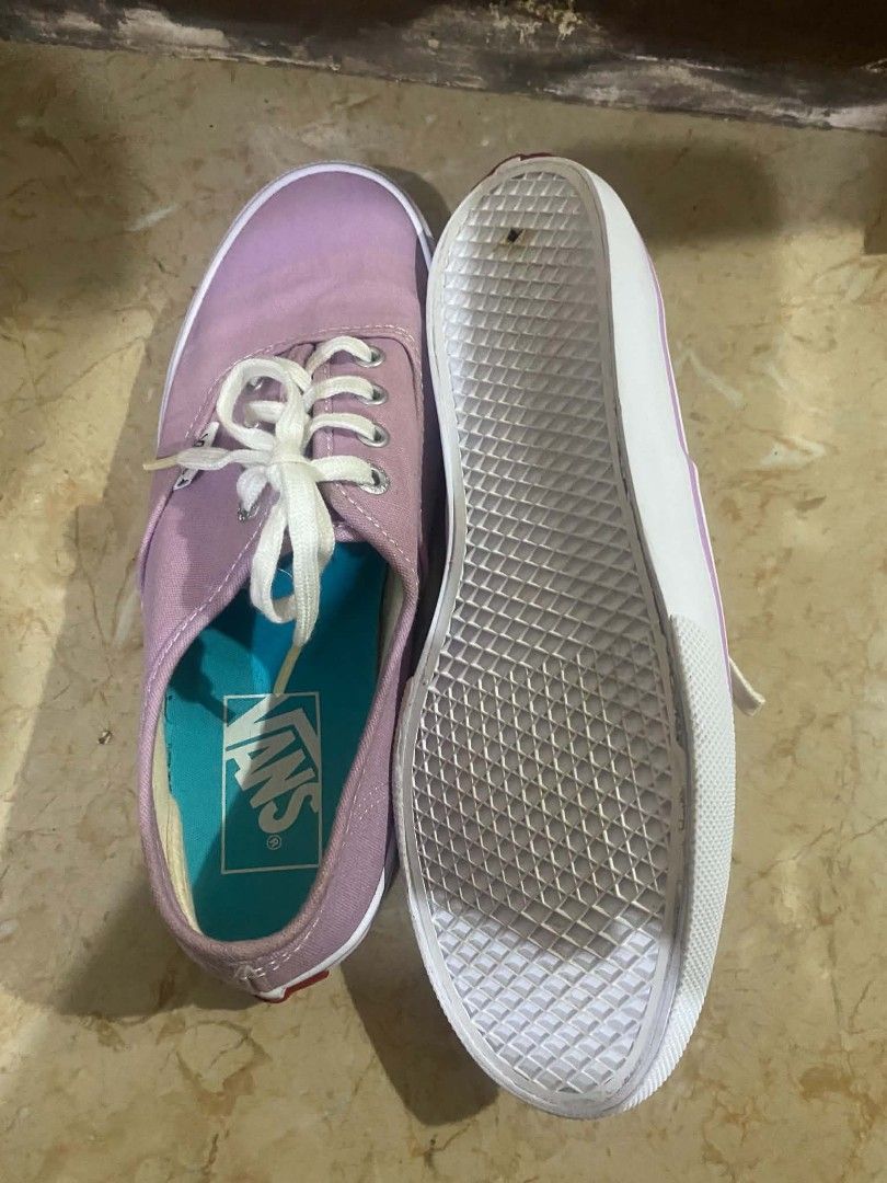 Vans Authentic Lavender Sneakers (Category: Sneakers) located in Cebu City. Submitted by arni1 (Listing ID 1460305516, Image 2). Description: - Vans sneakers - Color: Light purple/lavender - Classic lace-up design - Vans logo on insole and heel tab - Soles show some wear, but plenty of life remaining - Ideal for casual everyday wear -Size 5-5.5.