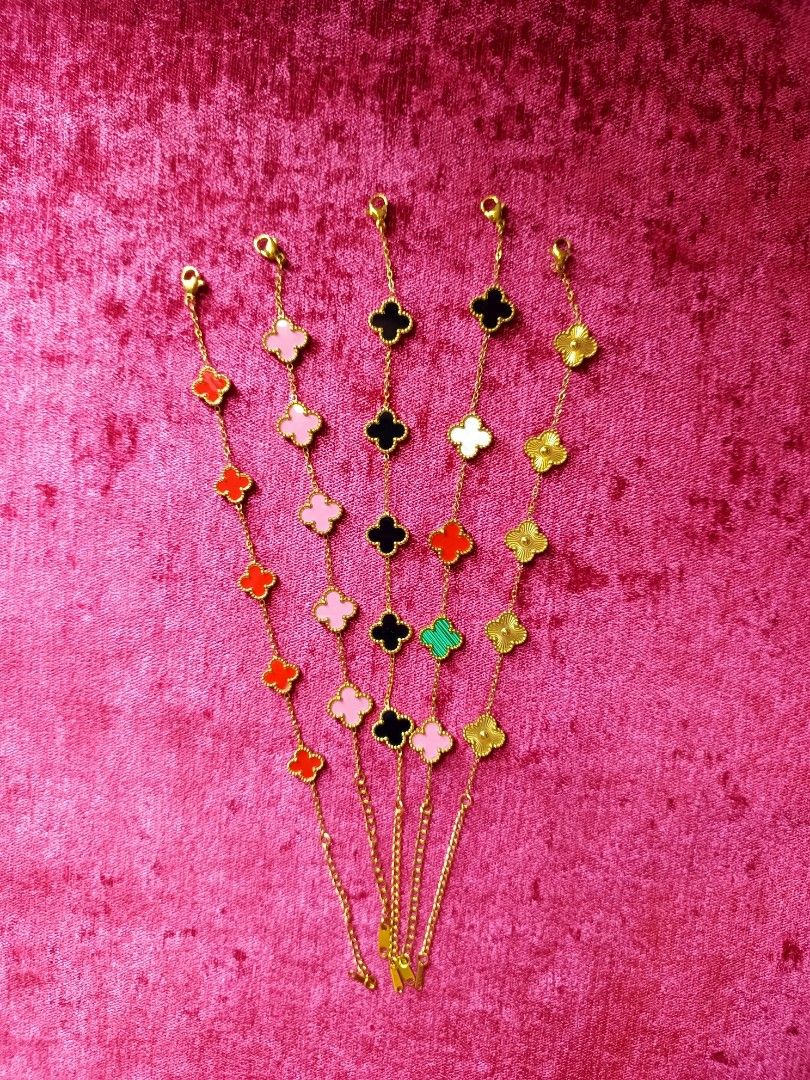 VCA Bracelet (Category: Bracelets) located in Malasiqui. Submitted by foundco_finds (Listing ID 1460494526, Image 2). Description: ✨ VCA Bracelet - 5PCS Assorted for ₱500. 🛍️ Inclusions - Free box (perfect for gift) 📌 open for RESELLER FAQS 📣 Non tarnish po ba? - Yes, with proper care. 📣 With box na ba? Yes, with box included. 📣 Open for selection? - For retail, yes. For reseller, first to pay can choose, the rest is sssorted only..