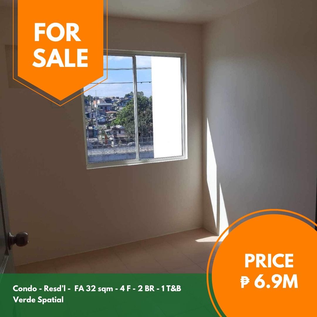 Verde Spatial 2 BR unit (Category: Apartments & Condos) located in Quezon City. Submitted by jmpgutierrez (Listing ID 1460345239, Image 1). Description: For sale: Verde Spatial 2 BR unit Verde Spatial, Commonwealth Avenue, Quezon City Floor area: 32 sqm Condominium unit Residential 4th floor 2 BR 1 T&B Unfurnished Direct to seller Asking price: PHP 6,900,000 https://www.pgr.com.ph/residential-1/2024/9/19/verde-spatial-2-br-unit -- Jose Mari Panga