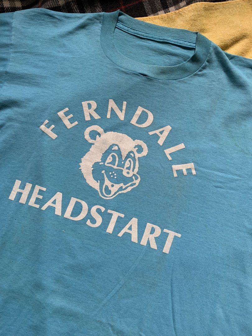 Vintage 1980s Ferndale school tee (Category: Tshirts & Polo Shirts ) located in Cagayan de Oro. Submitted by premium_thrifts (Listing ID 1460316633, Image 2). Description: Light blue colorway. Good condition. Issue: crackprint and stains - MEASUREMENTS: L25.5" x W20.5" 18" (shoulder to shoulder) 7.2" (sleeve length) Fits Medium Add shipping fee (via JRS or J&T).