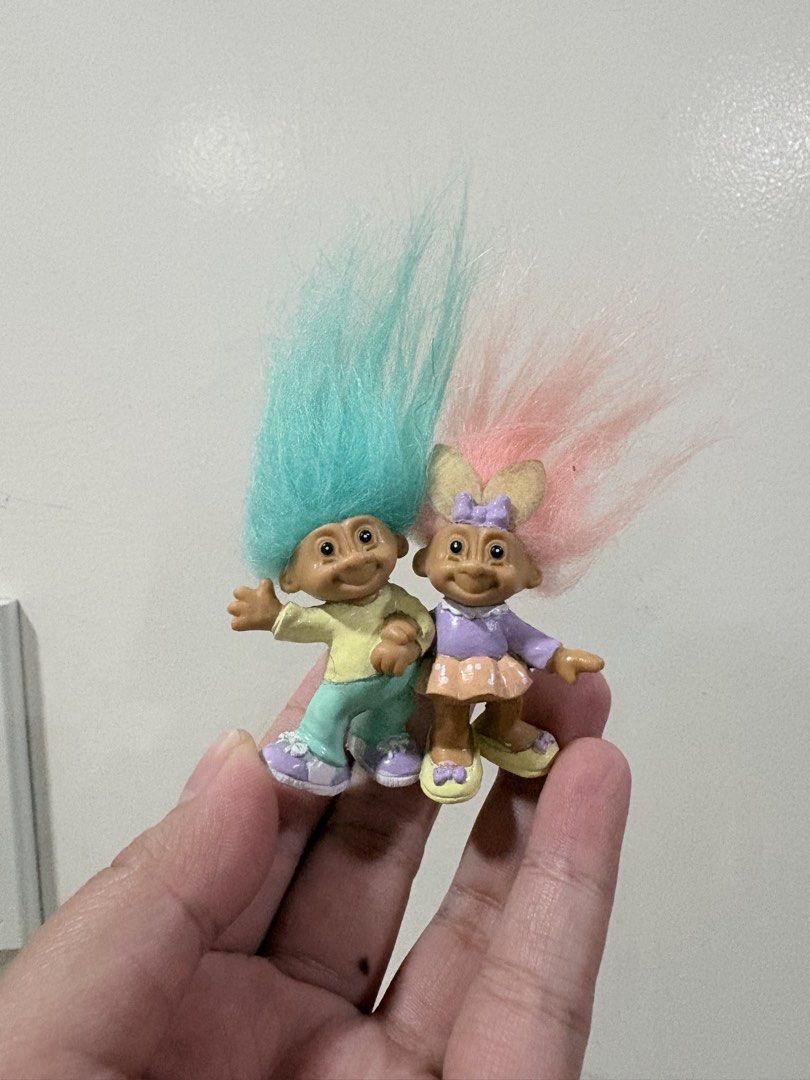 Vintage 1990’s Russ Berrie Troll Dolls (Category: Kids Toys) located in Baguio. Submitted by tf_tyche (Listing ID 1460446621, Image 2). Description: Items are in excellent condition, Clean with no major Flaws. paint on the outfits is vibrant with no wear . Hair is clean and easy to style. please see photos. .