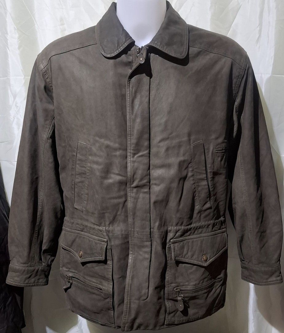 Vintage Bally leather (Category: Coats, Jackets and Outerwear) located in Baguio. Submitted by thriftrot (Listing ID 1460458775, Image 1). Description: bally leather jacket in very good condition no issue large L29 w23.5 shoulder 20 loc: baguio add shipping fee .