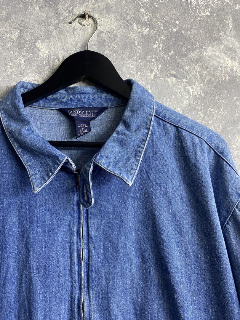 Vintage Lands’ end Denim Harrington Jacket (Category: Coats, Jackets and Outerwear) located in Pasig City. Submitted by lumangkamisa (Listing ID 1460420274, Image 2). Description: XL.