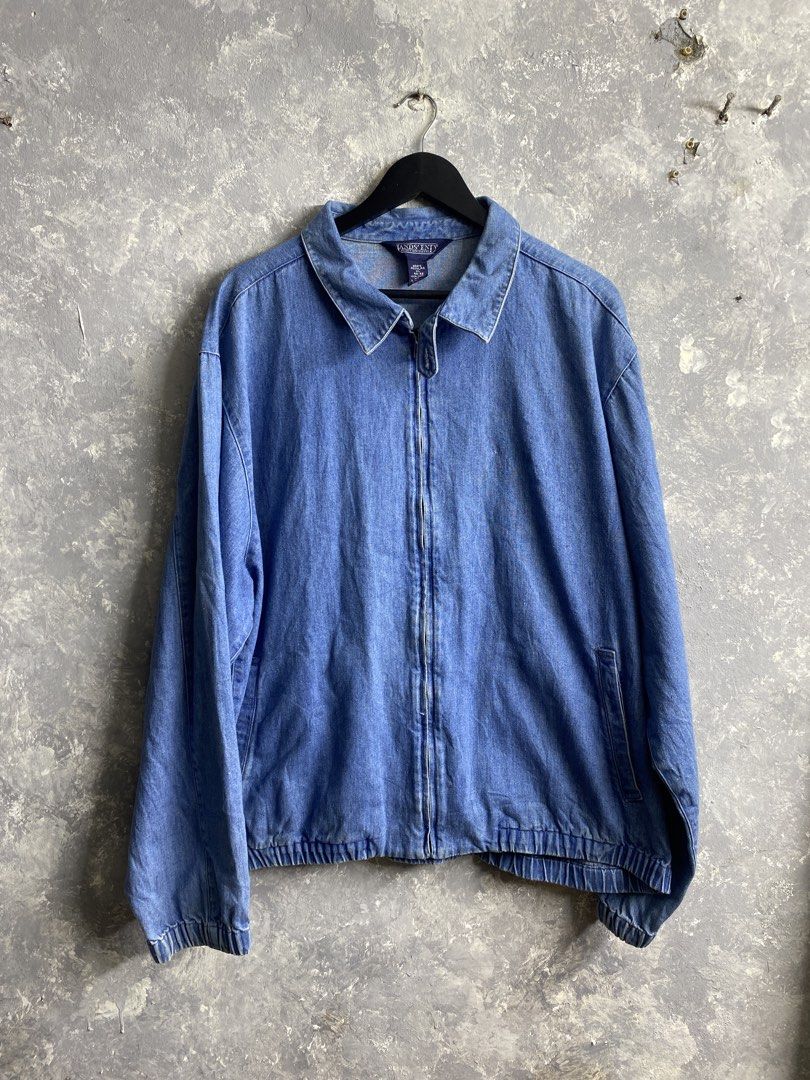 Vintage Lands’ end Denim Harrington Jacket (Category: Coats, Jackets and Outerwear) located in Pasig City. Submitted by lumangkamisa (Listing ID 1460420274, Image 1). Description: XL.