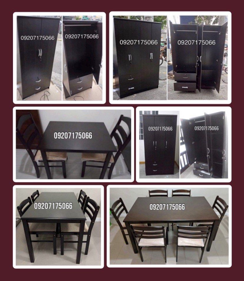 Wardrobe cabinet/Dining set (Category: Shelves, Cabinets & Racks) located in Las Pinas. Submitted by felix.morco (Listing ID 1460310621, Image 1). Description: DOUBLE DECK (MILITARY SPRING) •30”x30”x75” = P2,800 •36”36”x75” = P3,200 DOUBLE DECK (MILITARY FLAT BAR) •30”x30”x72” = P3,000 •36”36”x75” = P3,400 DOUBLE DECK (TUBE with FLAT BAR) •30”x30”x75” = P3,800 •36”x36”x75” = P4,000 DOUBLE DECK (TUBE TYPE) •30”x30”x75” = P3,300 •36”x36”x75” = P3,6