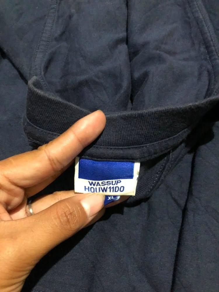 Wassup color navy blue (Category: Tshirts & Polo Shirts ) located in Manila. Submitted by thriftyah_23 (Listing ID 1460422438, Image 2). Description: wassup navy blue like new 27'20.