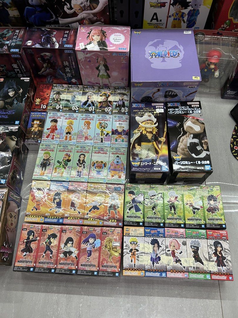 WCF Naruto | One Piece (Category: Figurines & Statues) located in Calumpit. Submitted by _hppy (Listing ID 1460433986, Image 1). Description: Mega WCF Kuma/White beard 650php each Naruto per set of 5: 2000php Strawhat Crew set of 10 4000php Blackbeard Crew; 2000php 📍location: Calumpit, Bulacan 📦MOD: Victory Drop & Go, Lalamove 🚚 Free delivery sa malapit 💰MOP: Gcash, Gotyme, CIMB.