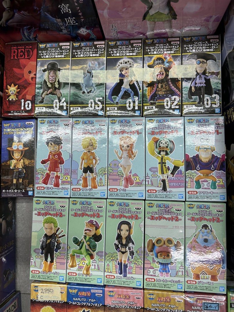 WCF Naruto | One Piece (Category: Figurines & Statues) located in Calumpit. Submitted by _hppy (Listing ID 1460433986, Image 2). Description: Mega WCF Kuma/White beard 650php each Naruto per set of 5: 2000php Strawhat Crew set of 10 4000php Blackbeard Crew; 2000php 📍location: Calumpit, Bulacan 📦MOD: Victory Drop & Go, Lalamove 🚚 Free delivery sa malapit 💰MOP: Gcash, Gotyme, CIMB.
