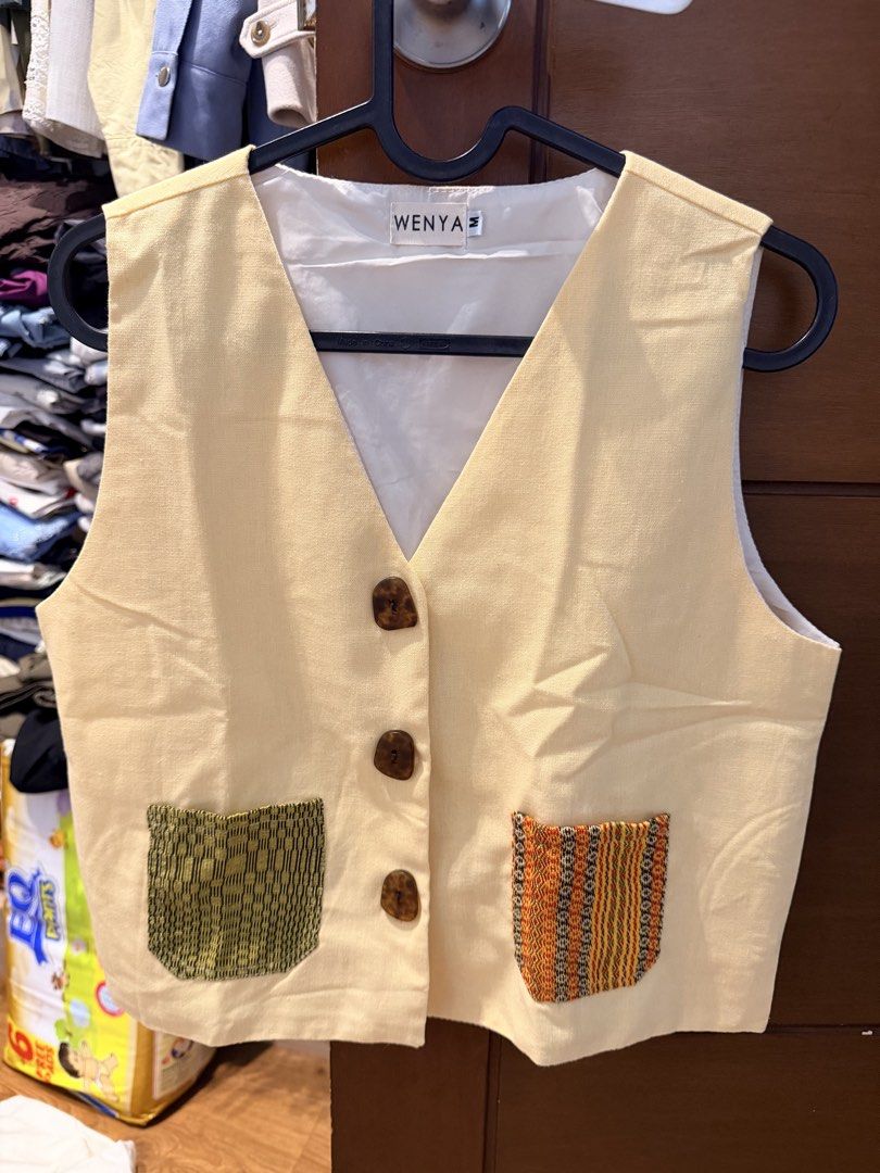 Wenya Valencia Vest (Category: Blouses) located in Marikina City. Submitted by nicasandoval (Listing ID 1460365346, Image 1). Description: used once only brand - wenya (local brand) original price - 2,850.